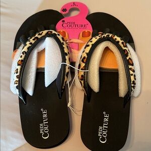 Pedi Couture Leopard Print Sandals